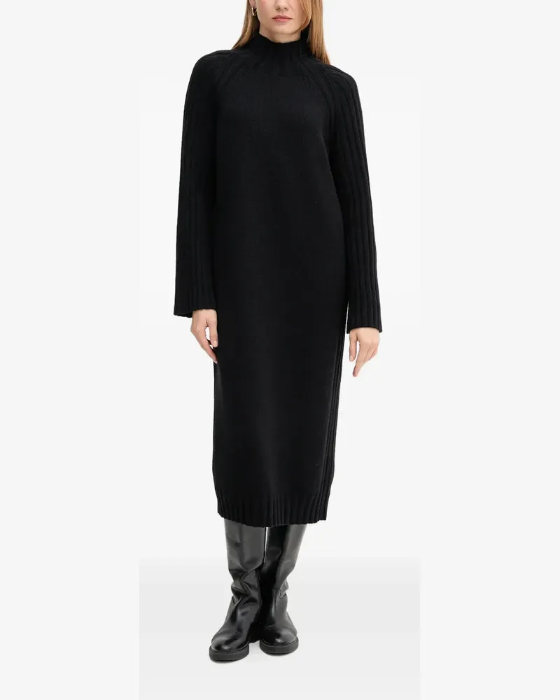 Barbour ribbed-knit high-neck midi dress - Schwarz Schwarz