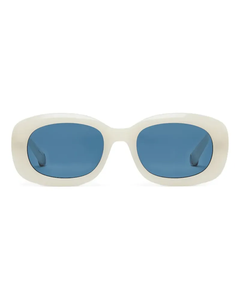 Stella McCartney Chunky Sonnenbrille mit ovalem Gestell - Weiß Weiß