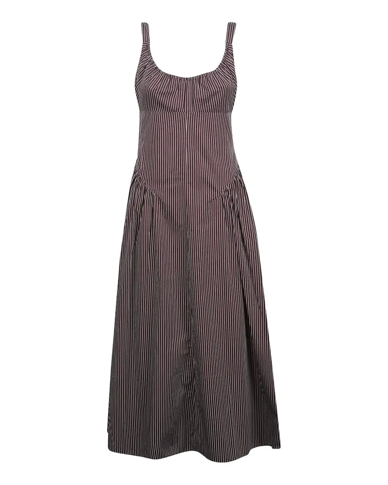 Faithfull The Brand Olas pinstripe cotton midi dress - Braun Braun