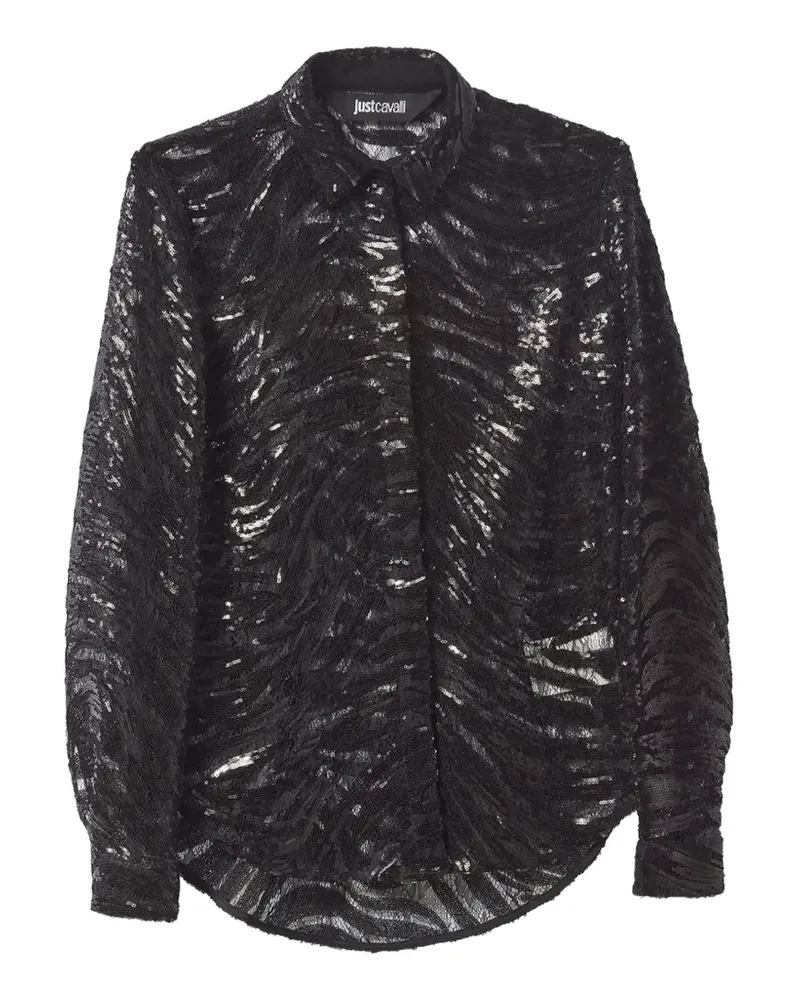 Just Cavalli Hemd mit Pailletten - Schwarz Schwarz