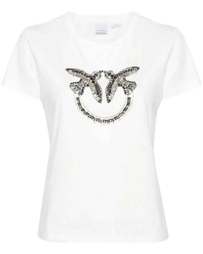 Pinko Love Birds T-Shirt Weiß