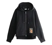Hoodie mit Karomuster - Schwarz
