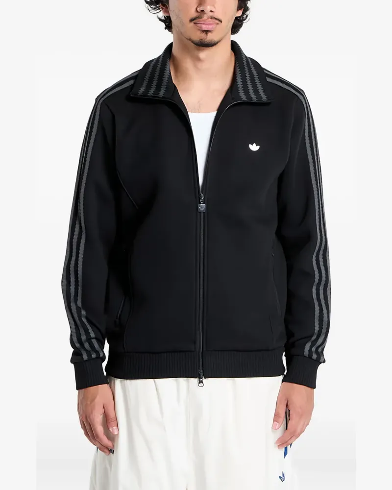 adidas logo-detail zip-up sweatshirt - Schwarz Schwarz