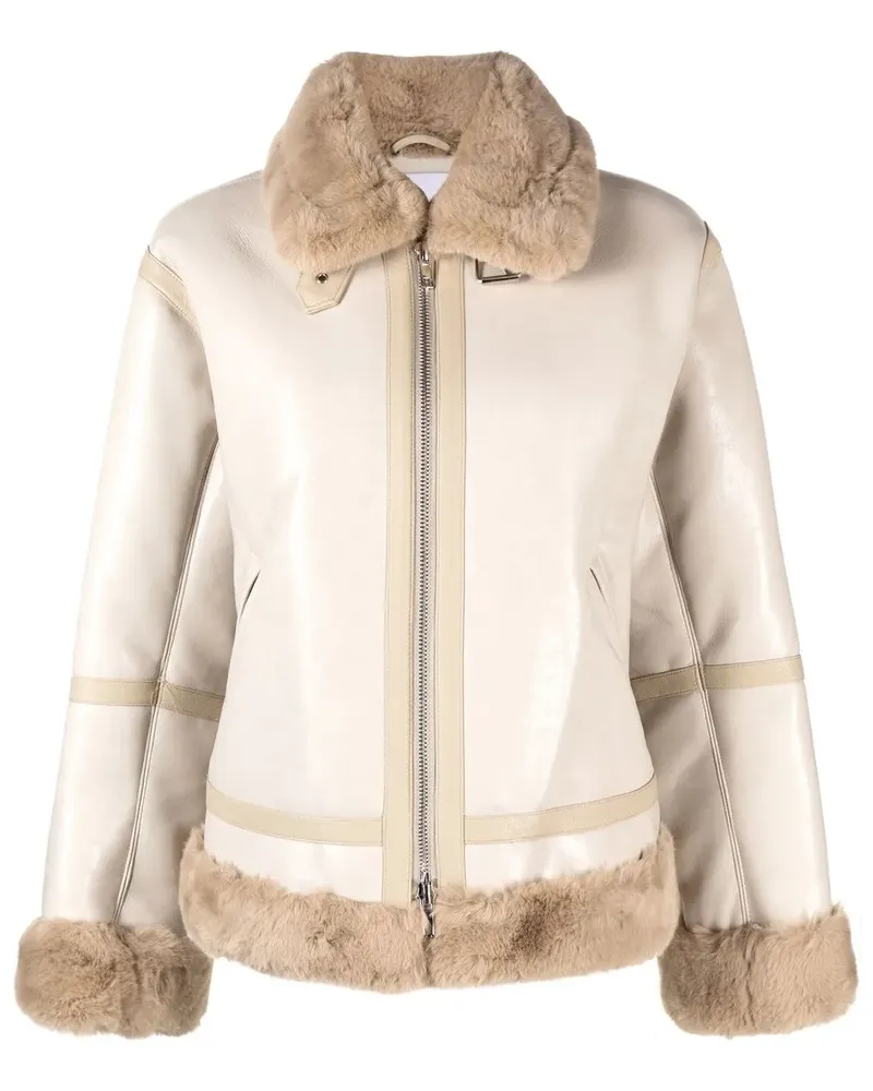 STAND Mantel mit Shearling - Nude Nude