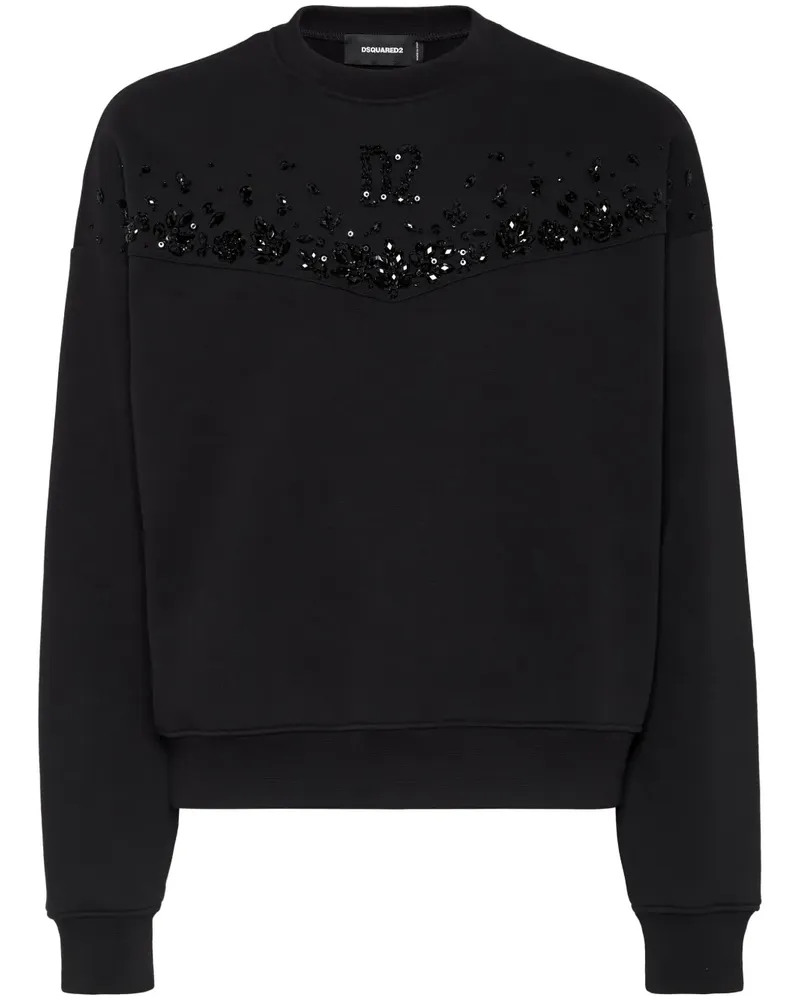 Dsquared2 Sweatshirt mit Paillettenverzierung - Schwarz Schwarz