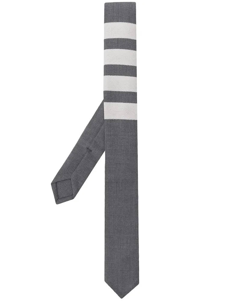 Thom Browne Krawatte mit Logo-Streifen - Grau Grau