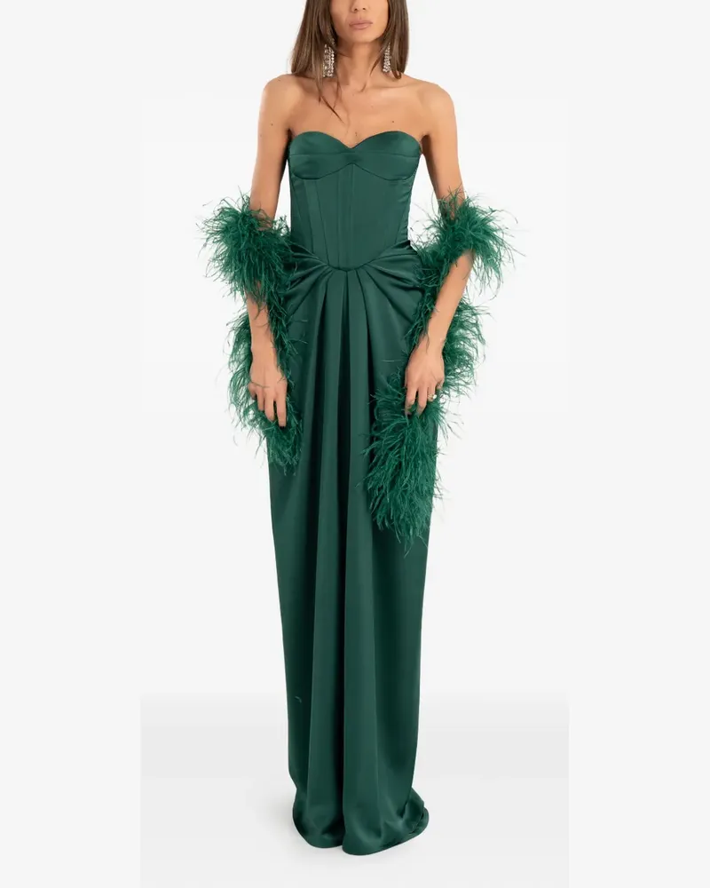 Ana Radu Schulterfreies Maxikleid - Grün Grün