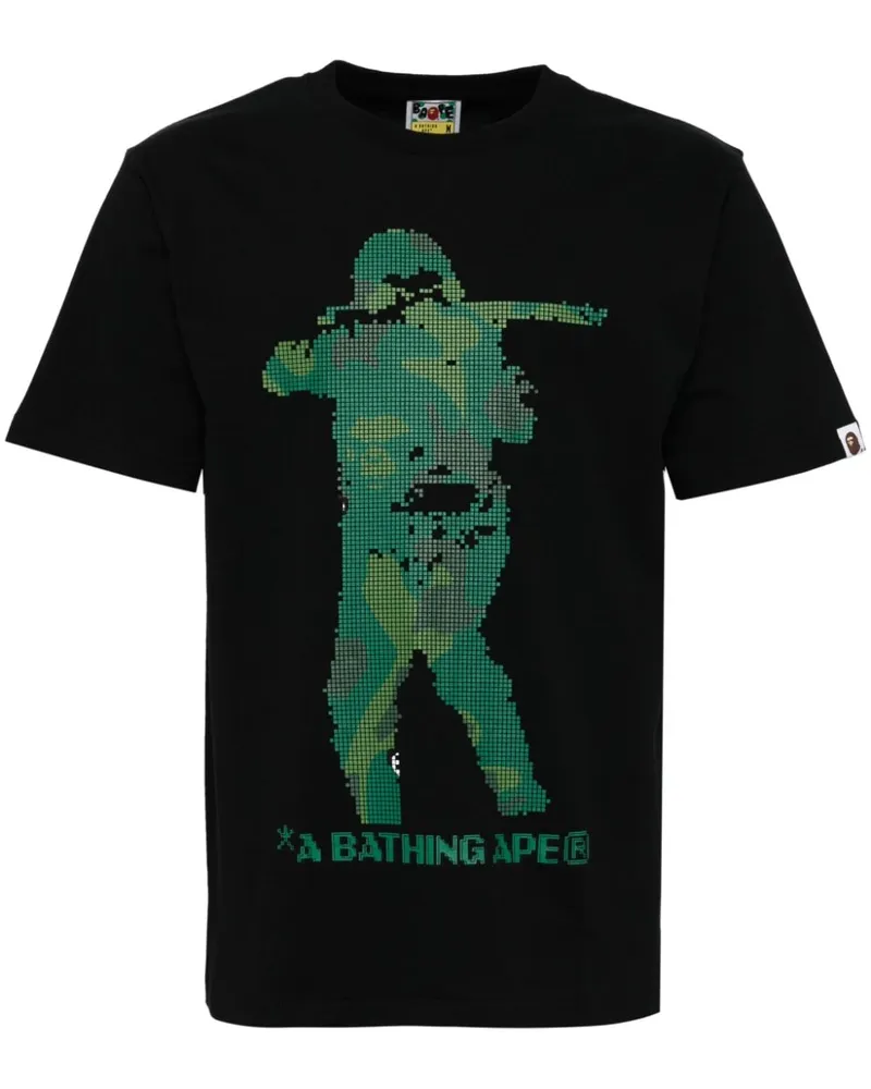 BAPE T-Shirt mit Logo-Print - Schwarz Schwarz