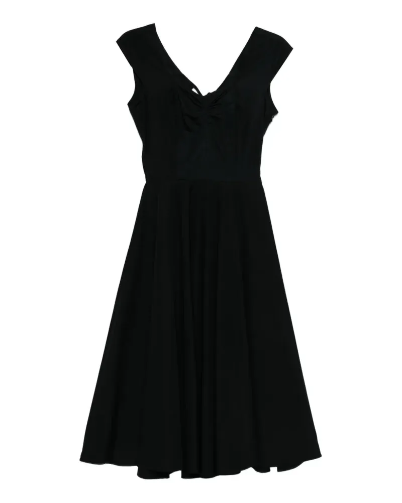 ASPESI Gerafftes Kleid mit Cut-Out - Schwarz Schwarz