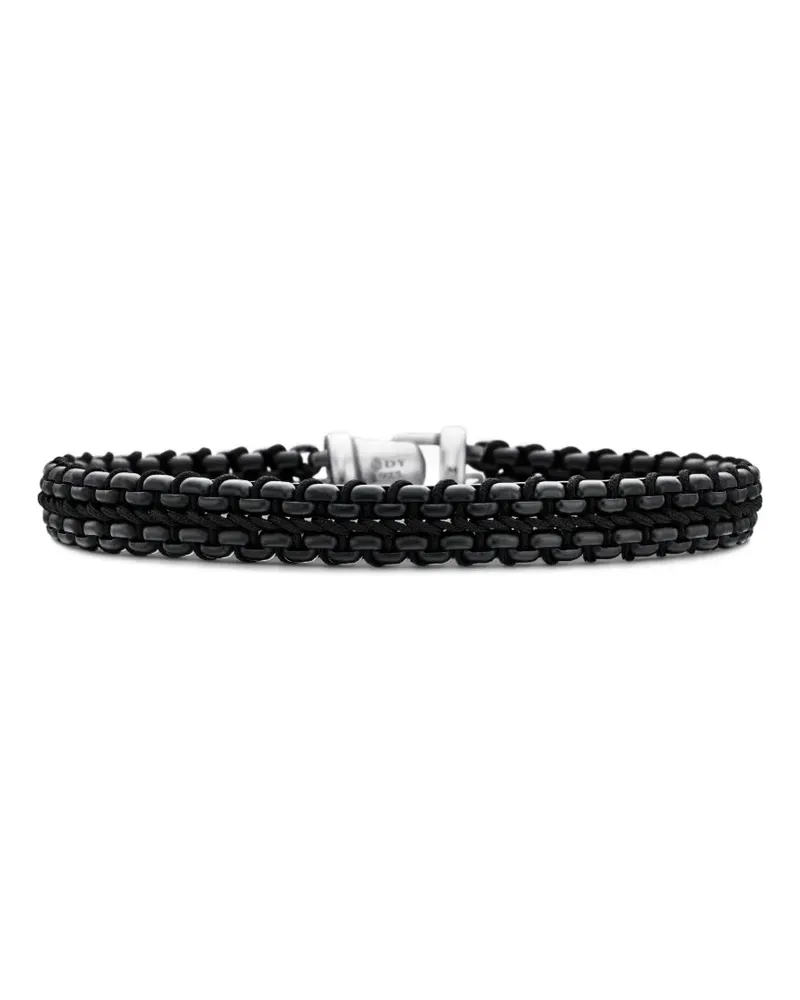 David Yurman Woven Box Chain Armband aus Sterlingsilber 10mm - Schwarz Schwarz