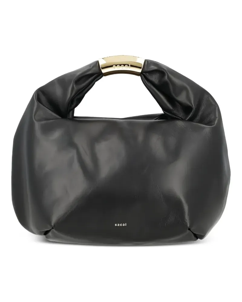 Sacai round-handle shoulder bag - Schwarz Schwarz