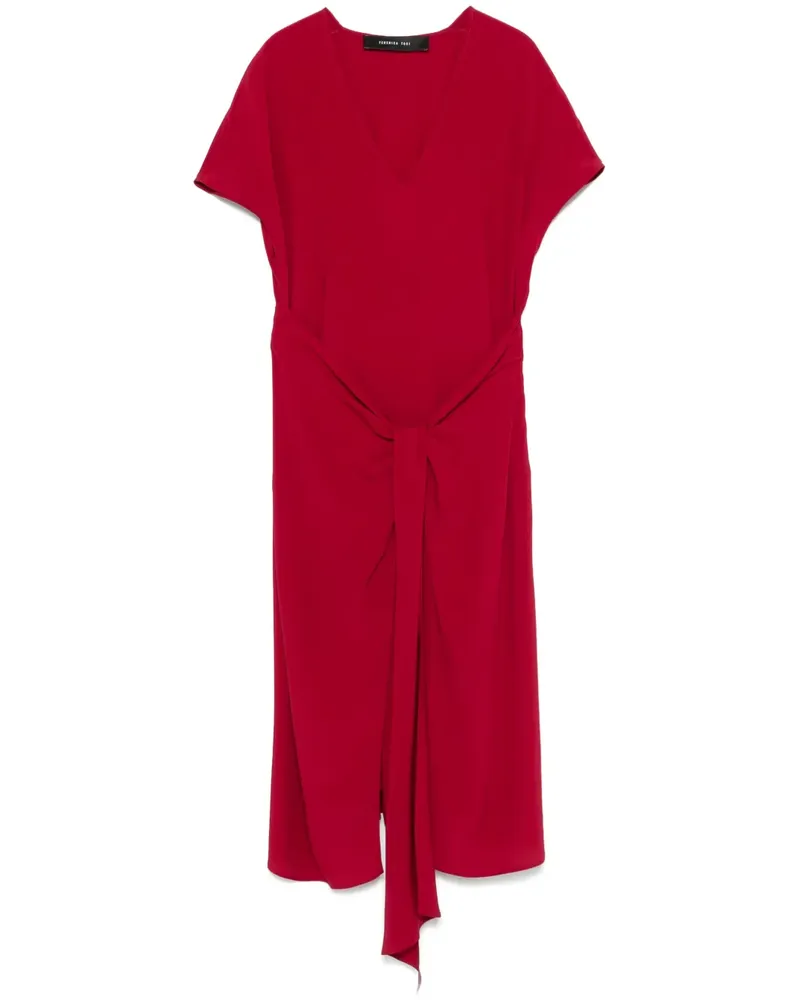Federica Tosi Midikleid mit Knotendetail - Rot Rot