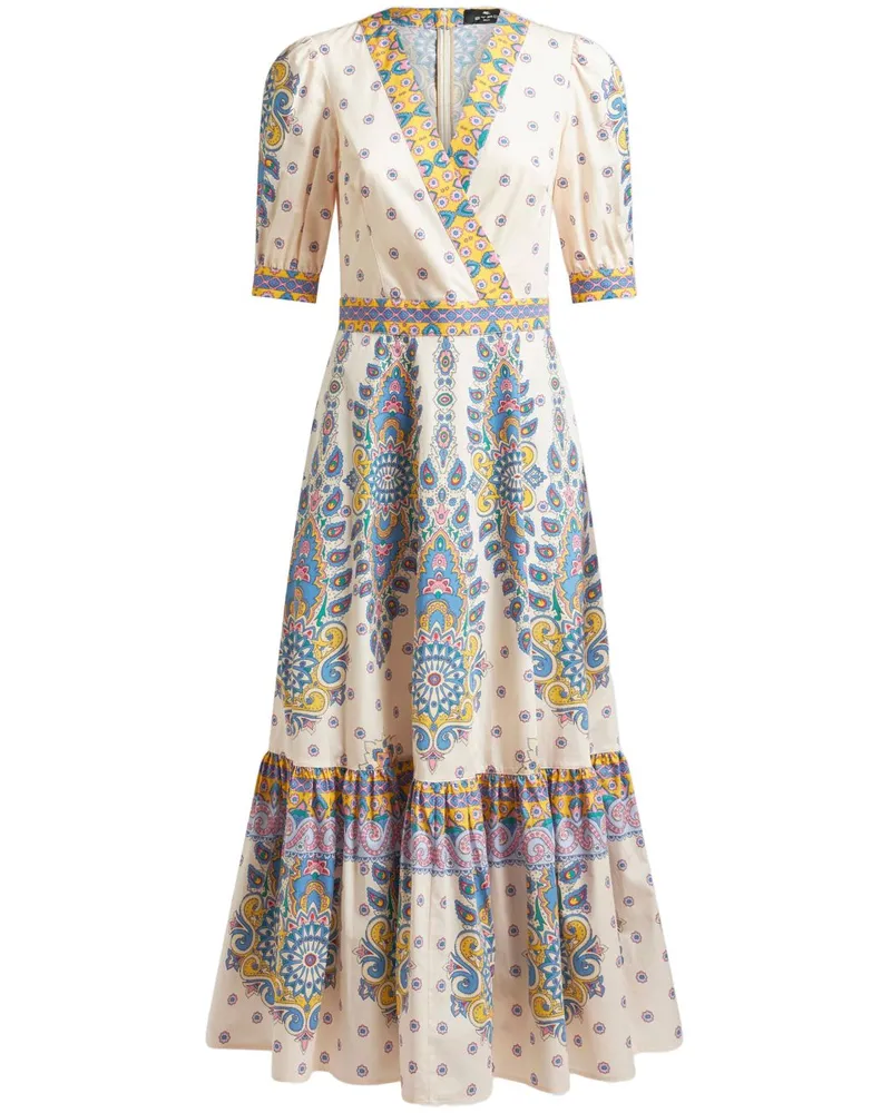 Etro Midikleid mit Paisley-Print - Weiß Weiß