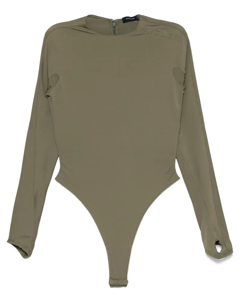 Thierry Mugler Body mit Logo-Prägung - Grün Grün