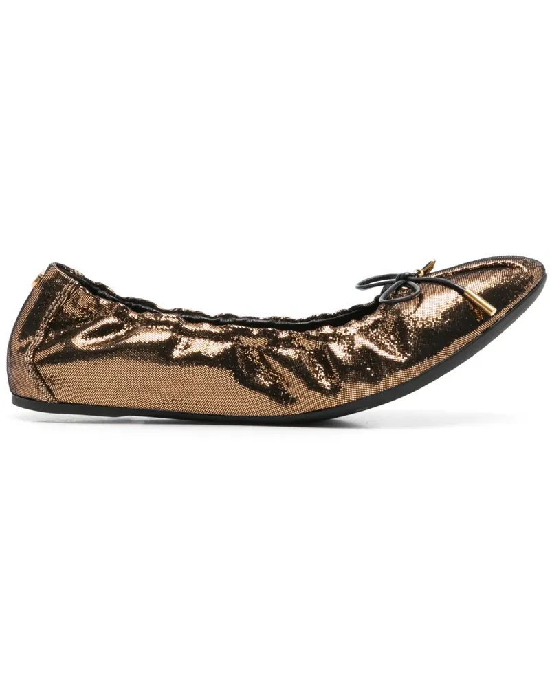 Ferragamo Joelle Ballerinas - Gold Gold