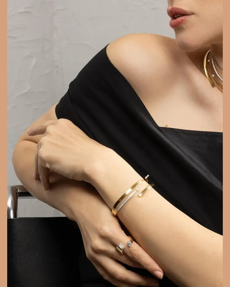 YEPREM Offenes Armband mit Diamant - Gold Gold