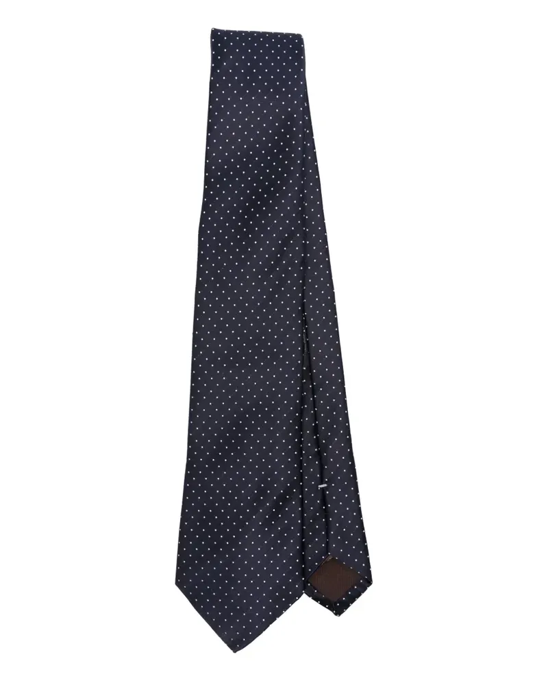 Canali Seidenkrawatte mit Polka Dots - Blau Blau