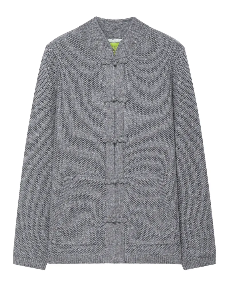 Shanghai Tang Tang Cardigan mit Herzverschluss - Grau Grau