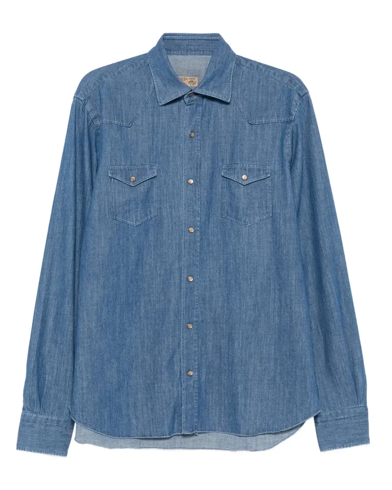 BARBA Jeanshemd mit Klappentasche - Blau Blau
