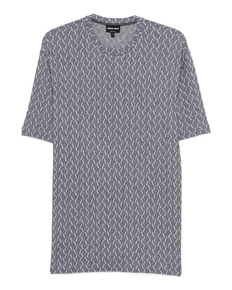 Giorgio Armani geometric-pattern T-shirt - Blau Blau