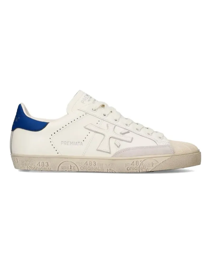 Premiata Steven perforated lace-up sneakers - Nude Nude