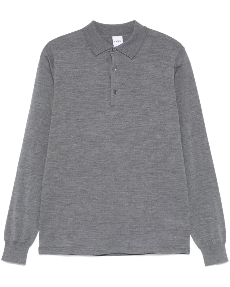 ASPESI Poloshirt aus Schurwolle - Grau Grau