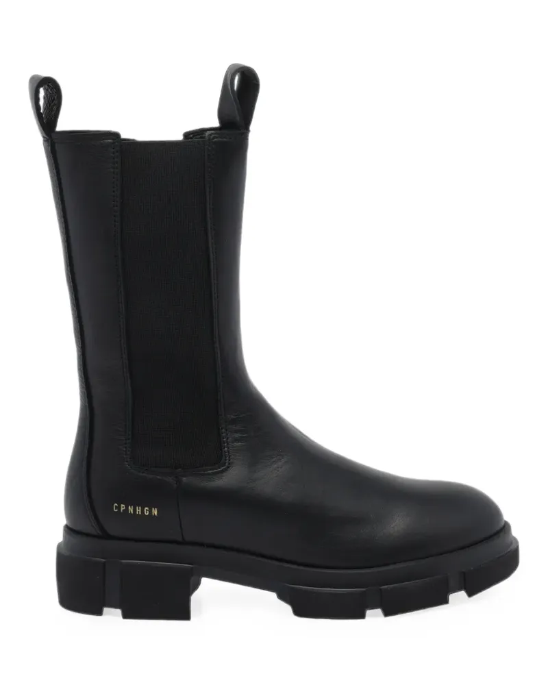 Copenhagen Chelsea-Boots mit dicker Sohle - Schwarz Schwarz