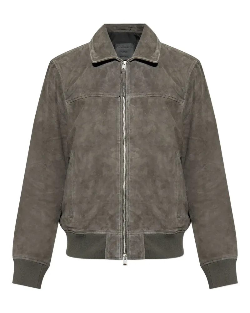 AllSaints Klassische Lederjacke - Grau Grau