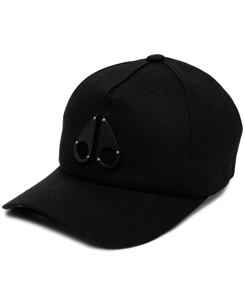 Moose Knuckles Baseballkappe mit Logo-Schild - Schwarz Schwarz
