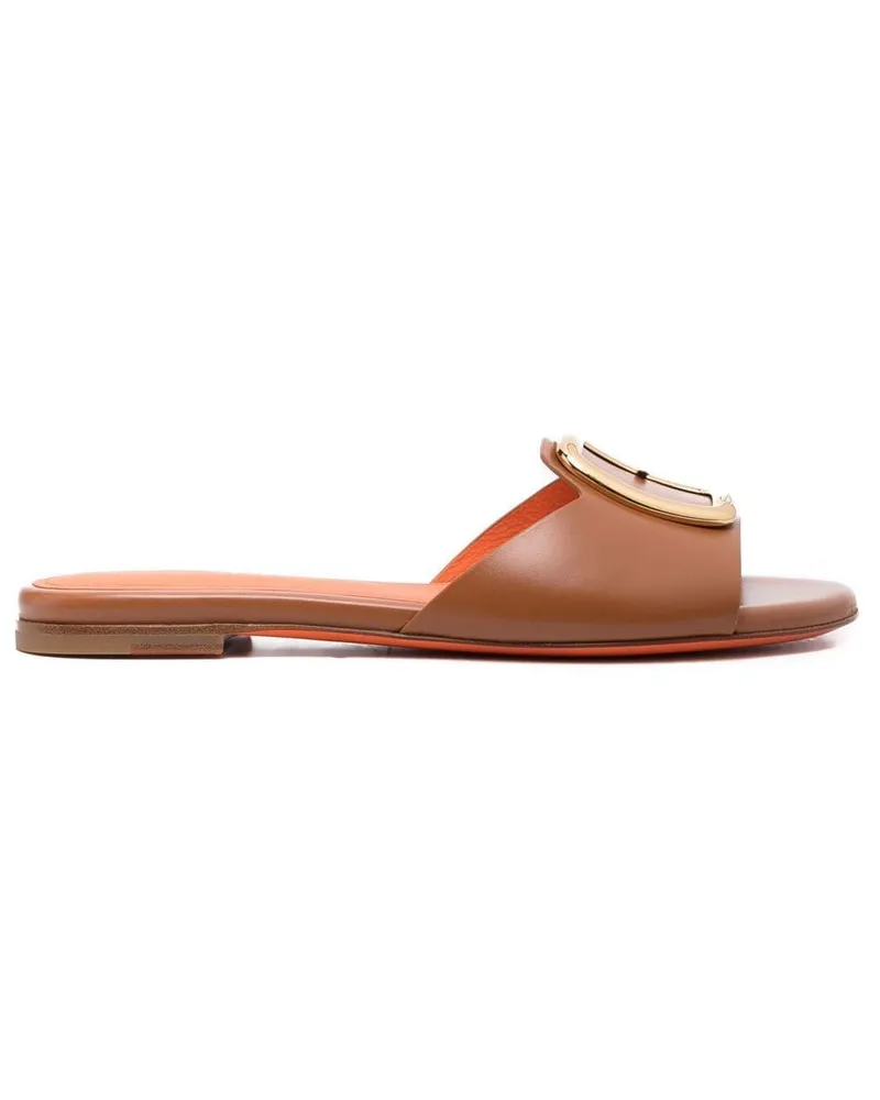 Santoni Mules mit Schnalle - Braun Braun