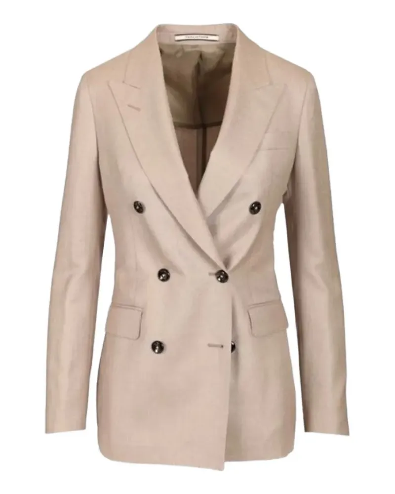 Tagliatore double-breasted peaked-lapel blazer - Nude Nude