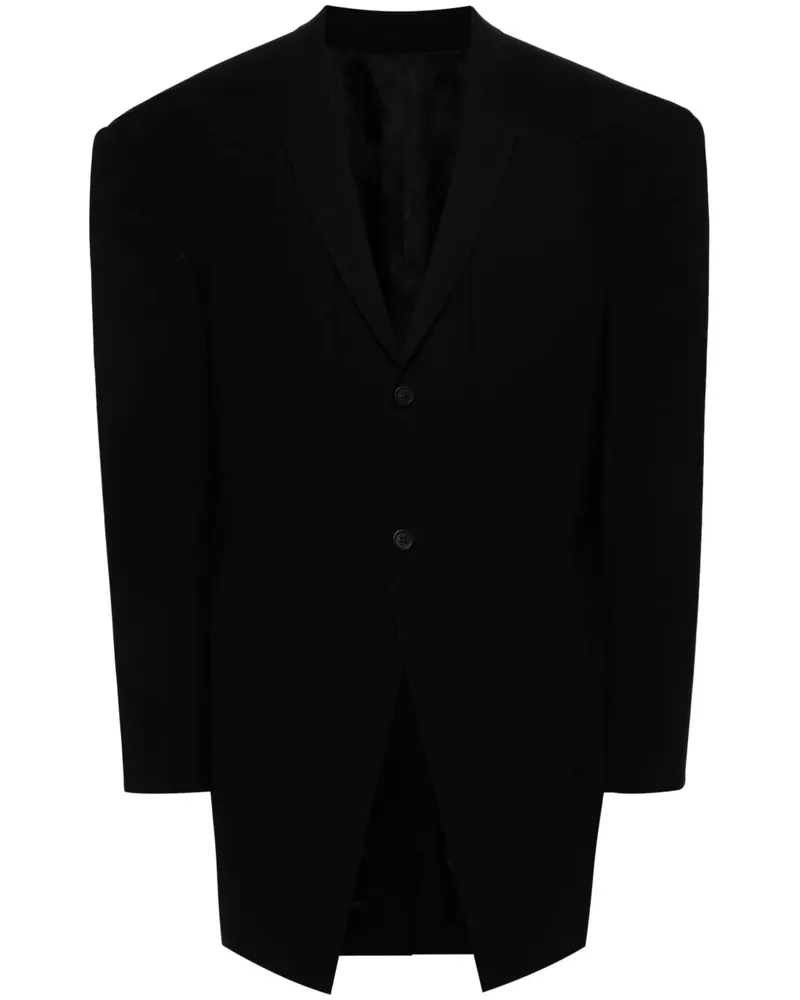 Rick Owens Einreihiger EDFU Mantel - Schwarz Schwarz