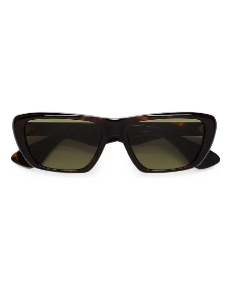 Marni tortoiseshell-effect rectangle-frame sunglasses - Braun Braun