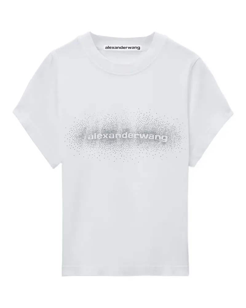 Alexander Wang Shrunken ss T-shirt w/ hotfix logo - Weiß Weiß
