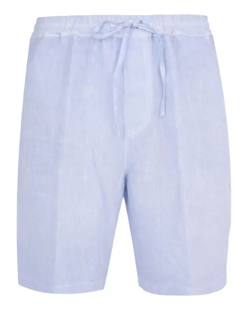 120% Lino drawstring-waist linen shorts - Blau Blau