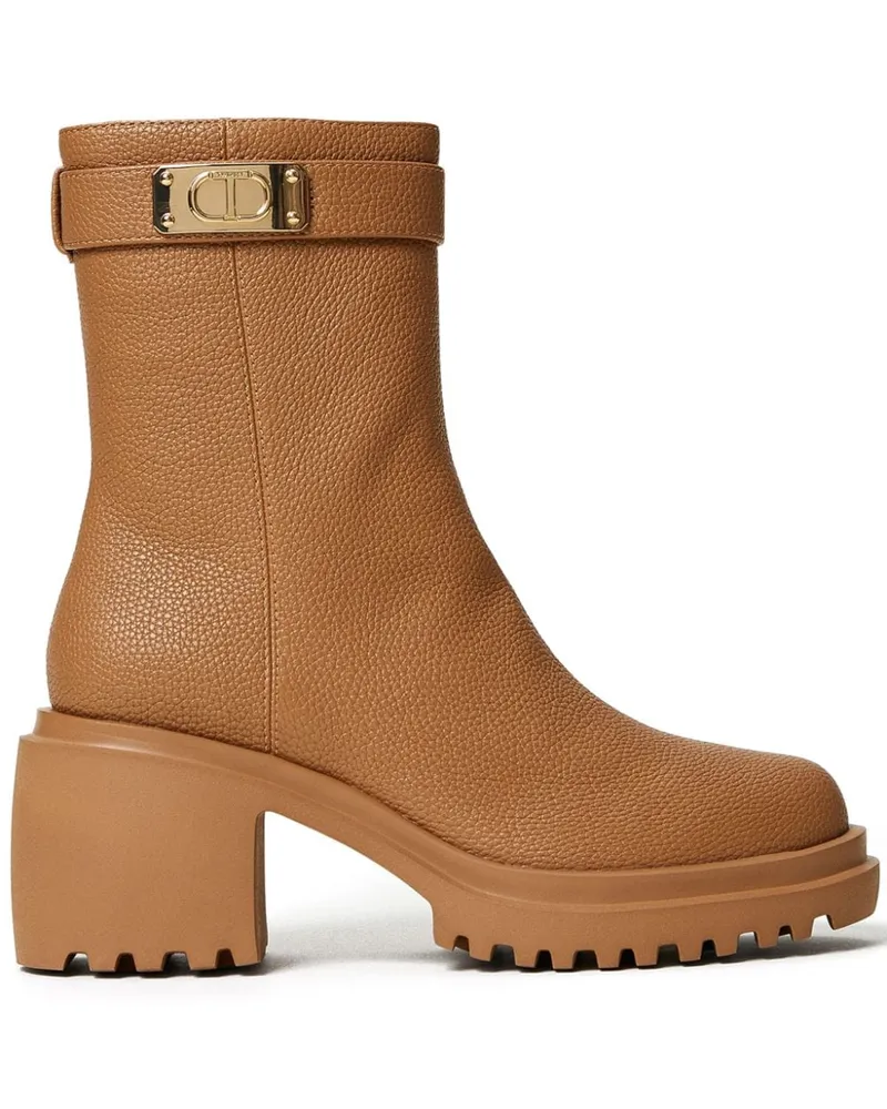 Twin-Set Stiefel mit Logo-Schild 70mm - Braun Braun