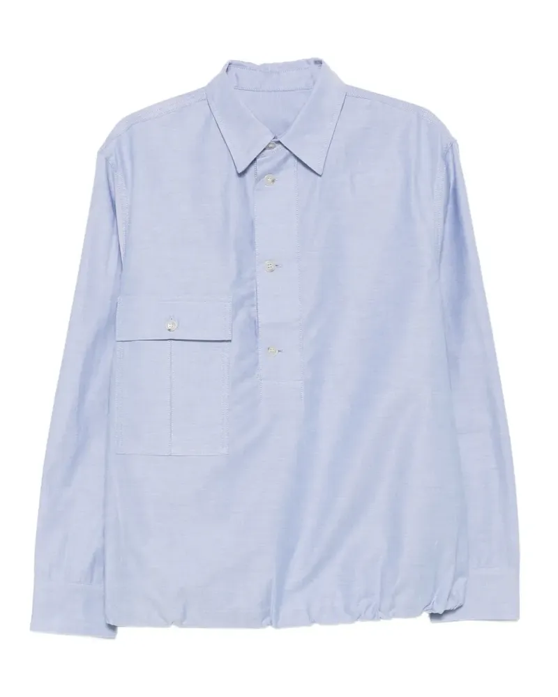 nine:inthe:morning Dexter elasticated-hem flap-pocket shirt - Blau Blau