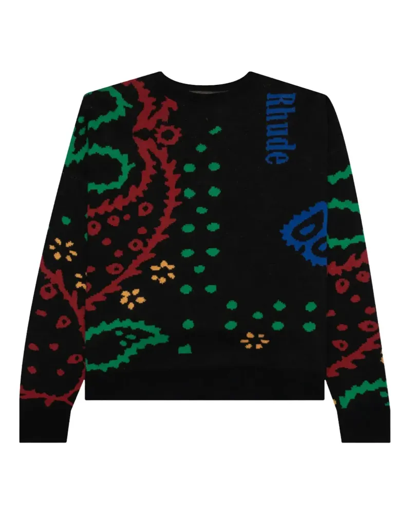 RHUDE bandana knit crewneck sweater - Schwarz Schwarz