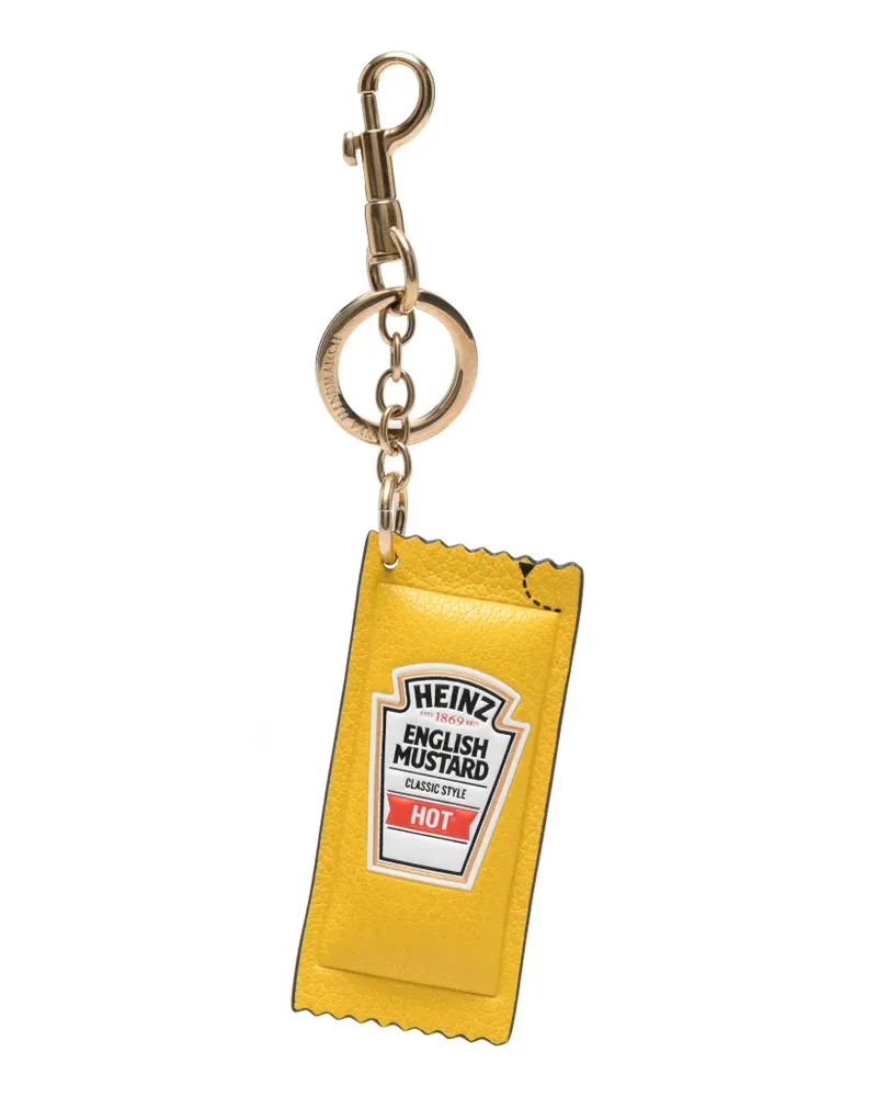 Anya Hindmarch Heinz English Mustard leather keyring - Gelb Gelb