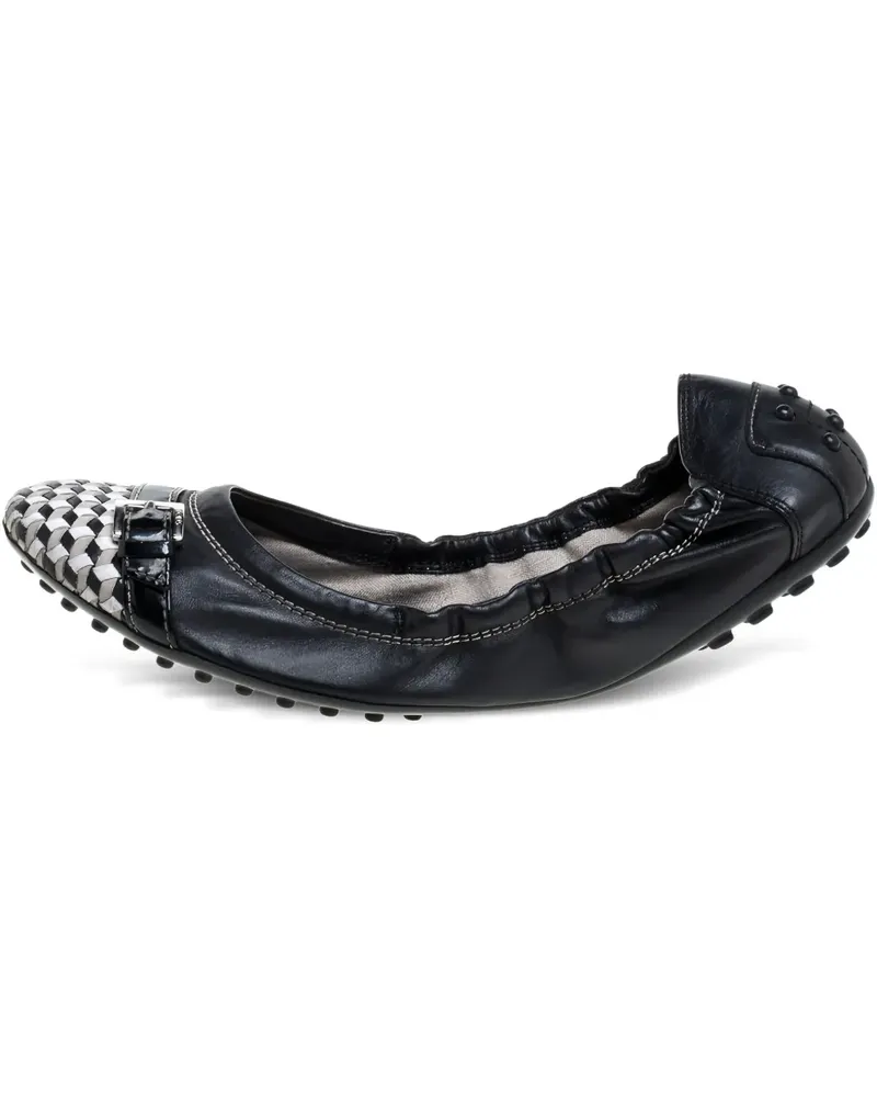 TOD'S Pre-owned Ballerinas mit karierten Einsätzen - Schwarz Schwarz