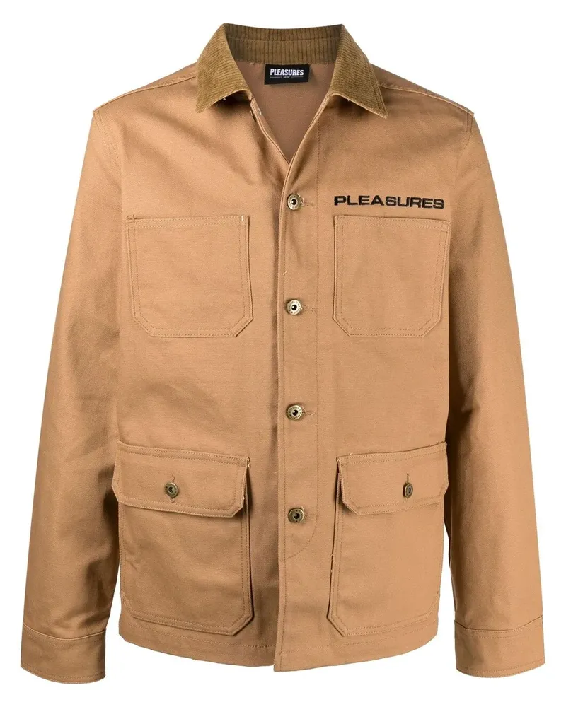 PLEASURES Jacke mit grafischem Print - Nude Nude