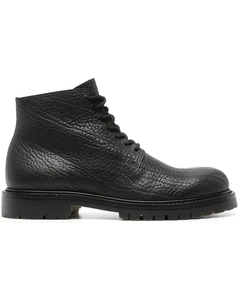 Officine Creative Italia Stiefel aus strukturiertem Leder - Schwarz Schwarz