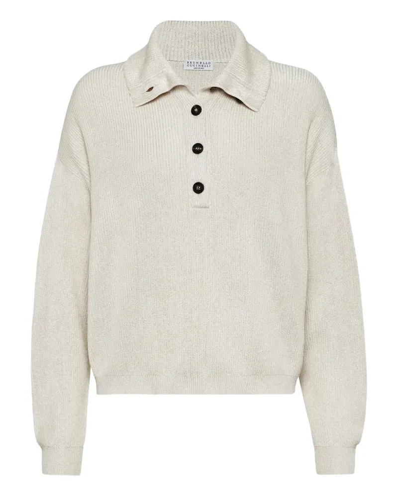 Brunello Cucinelli Vanisé Poloshirt aus Strick - Nude Nude
