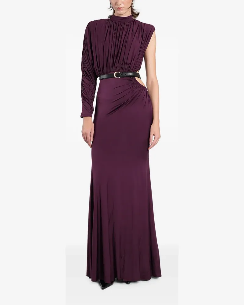 Self-Portrait purple jersey draped maxi dress - Violett Violett