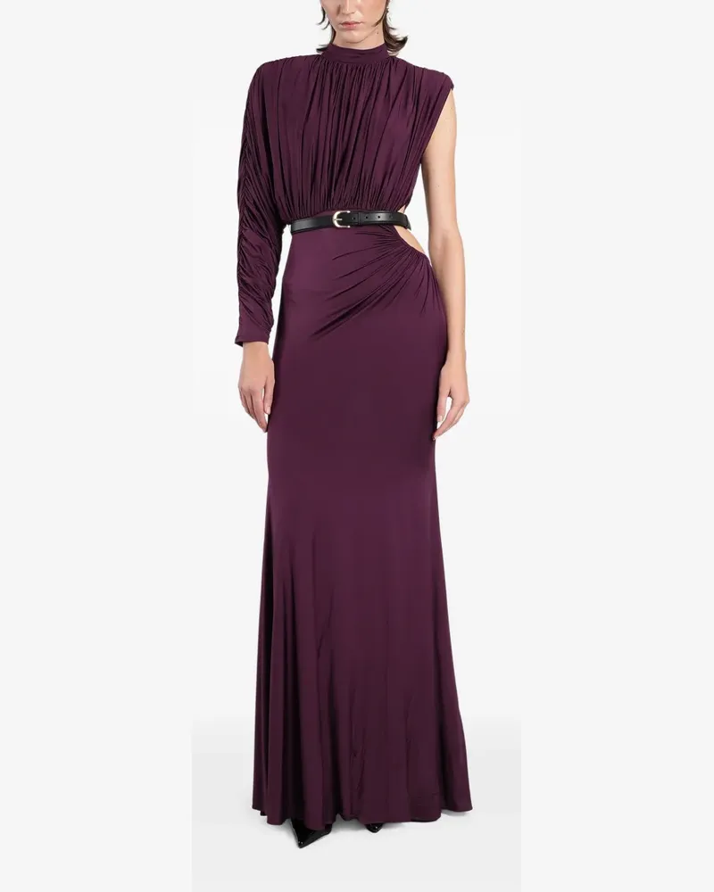 Self-Portrait Drapiertes Maxikleid aus Jersey - Violett Violett
