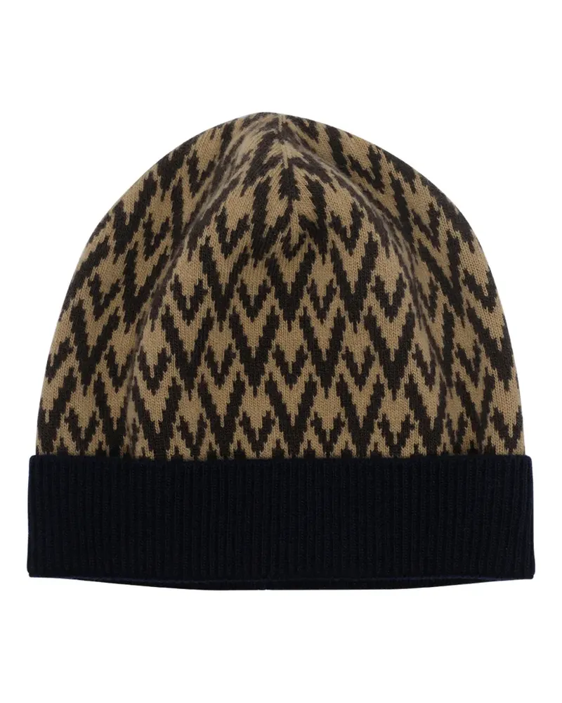 Valentino Garavani Toute La Beanie mit V-Signatur - Nude Nude