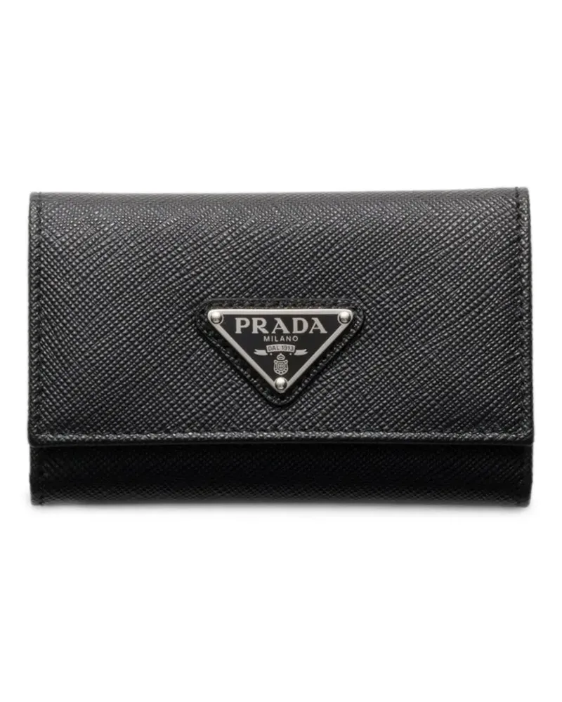 Prada Saffiano leather key case - Schwarz Schwarz