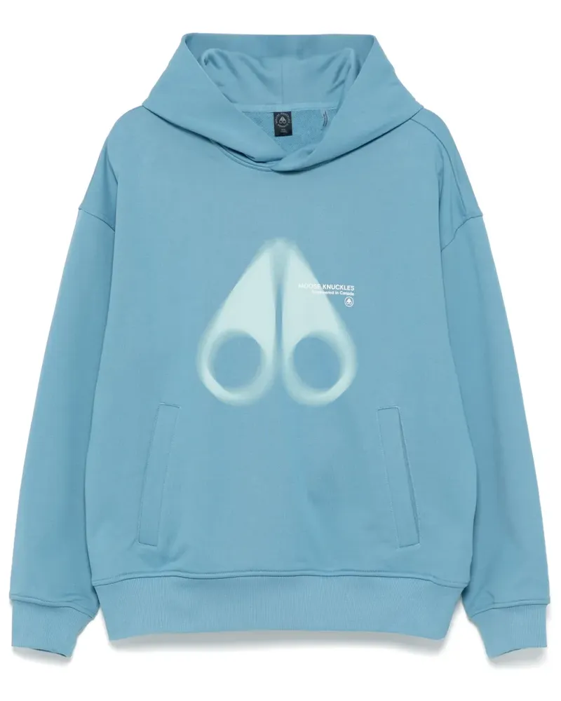 Moose Knuckles Hoodie mit Logo-Print - Blau Blau
