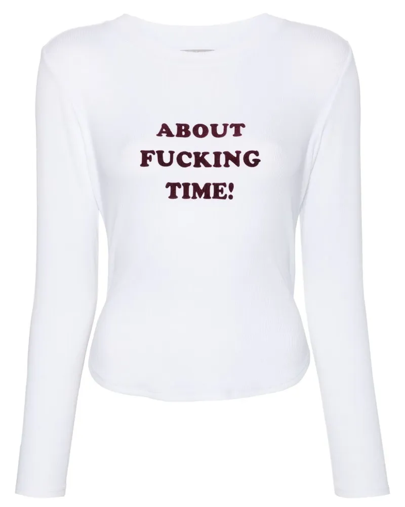 Stella McCartney T-Shirt mit Slogan-Print - Weiß Weiß