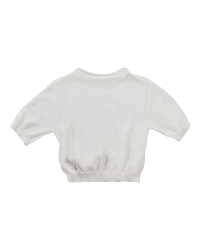 AMOMENTO semi-sheer top - Weiß Weiß